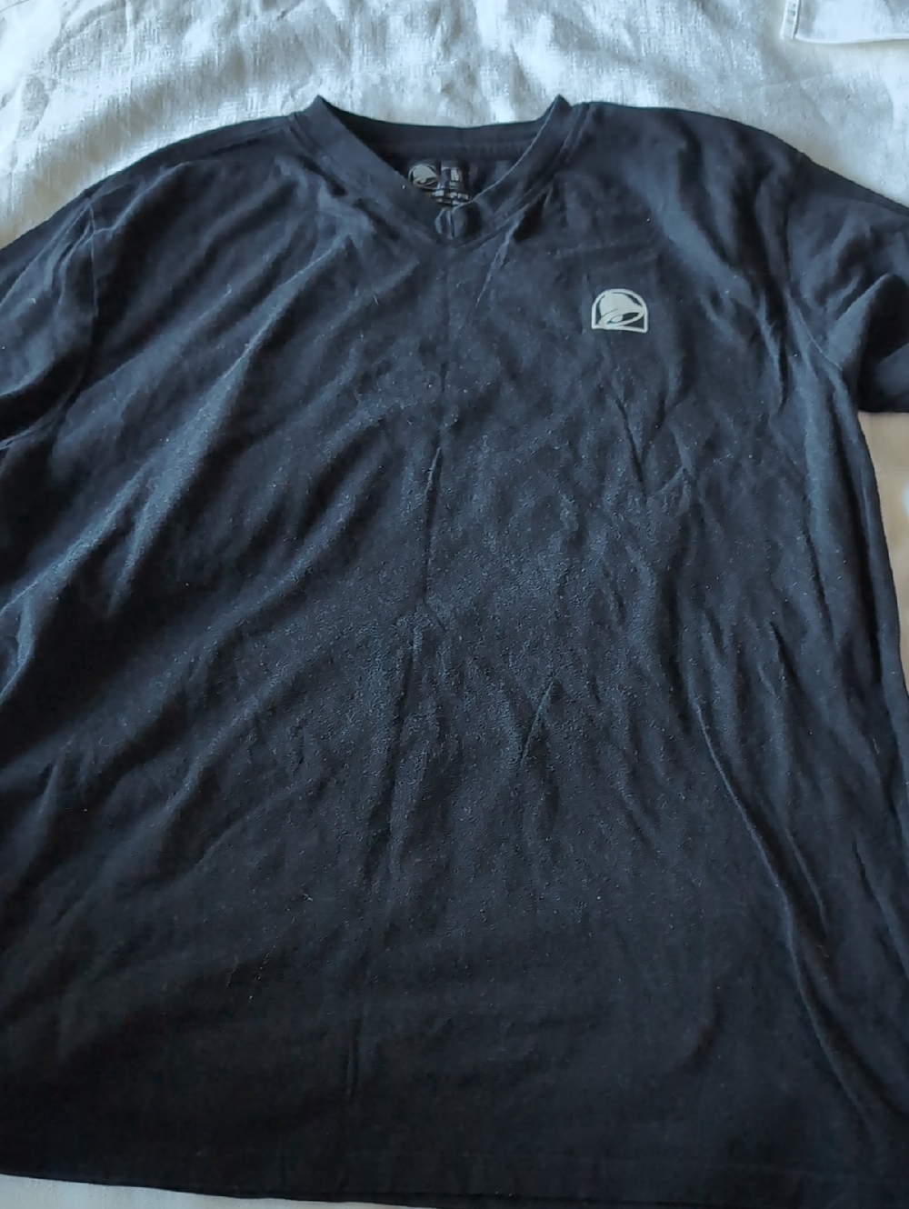 Black V-Neck Tee with Small Logo taco bell shirt